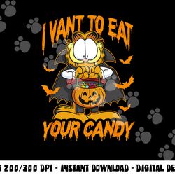 garfield halloween i want to eat your candy  png,sublimation copy