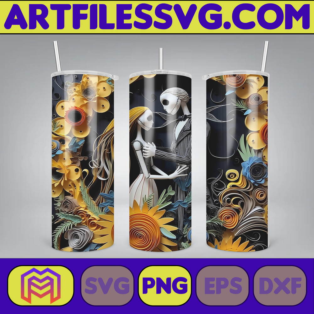 New Style 3D Couple Skeleton Movie 20oz Tumbler Sublimation Design 3D Halloween Skinny Tumbler Instant Download (18).jpg