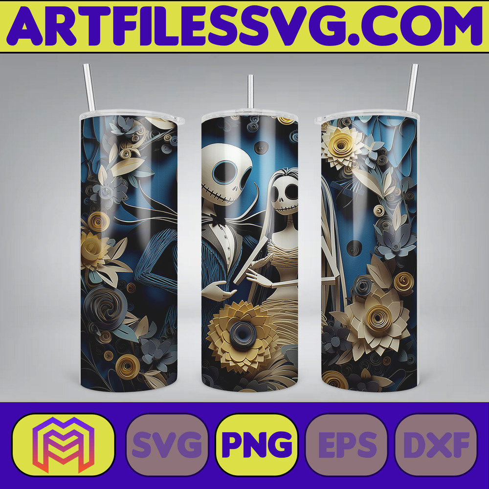 New Style 3D Couple Skeleton Movie 20oz Tumbler Sublimation Design 3D Halloween Skinny Tumbler Instant Download (27).jpg
