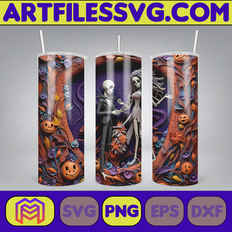 New Style 3D Couple Skeleton Movie 20oz Tumbler Sublimation Design 3D Halloween Skinny Tumbler Instant Download (30).jpg