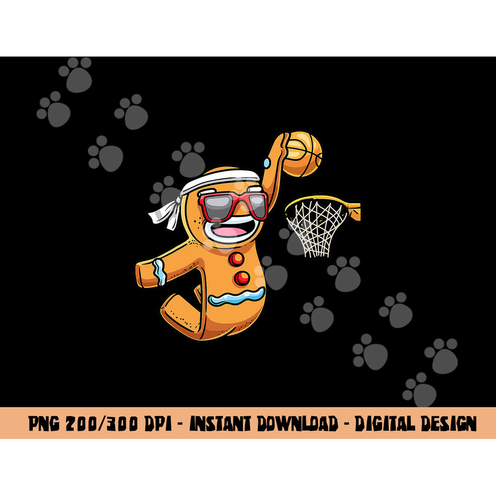 Gingerbread Man Playing Basketball Christmas Xmas Kids png, sublimation copy.jpg