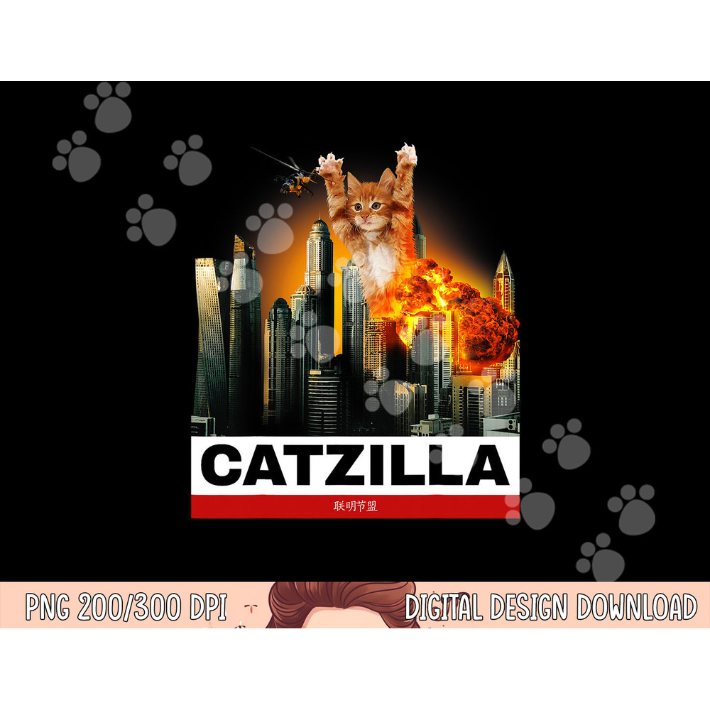 CATZILLA - Funny Kitty Tshirt for Cat lovers to Halloween copy.jpg