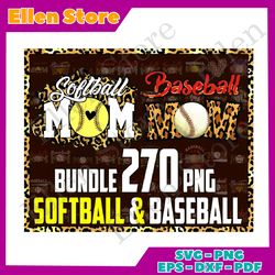 Baseball Softball Mom PNG Bundle