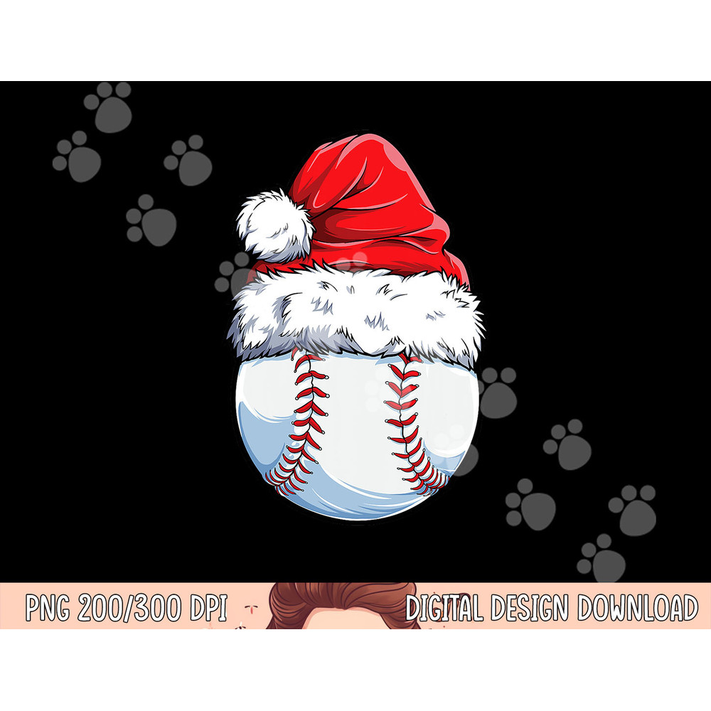 Christmas Baseball Ball Santa Hat Xmas Boys Catcher Pitcher png, sublimation copy.jpg
