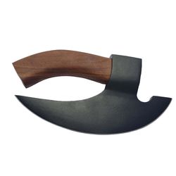 hand made carbon steel steel viking pizza cutter  leather sheath included, beautiful  pizza cutter pizza slicer.