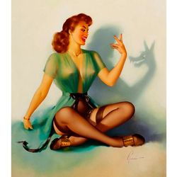 vintage pin up girl - cross stitch pattern counted vintage pdf - 111-439