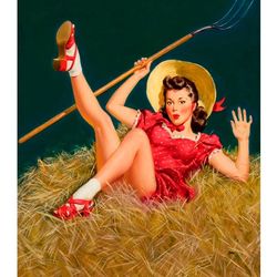 vintage pin up girl - cross stitch pattern counted vintage pdf - 111-443