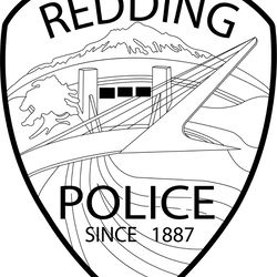redding police patch vector file black white vector outline or line art file