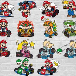 super mario svg, mario kart svg, digital clipart, super mario cricut, cut files for cricut, png, eps