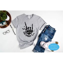 stay spooky skeleton hands shirt, women halloween shirt, funny halloween outfit, fall tee, skull shirt, spooky season sh