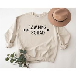 camping squad sweater, camping crew sweater, camping buddie, happy camper sweater, unisex clothing, adventure sweater, g