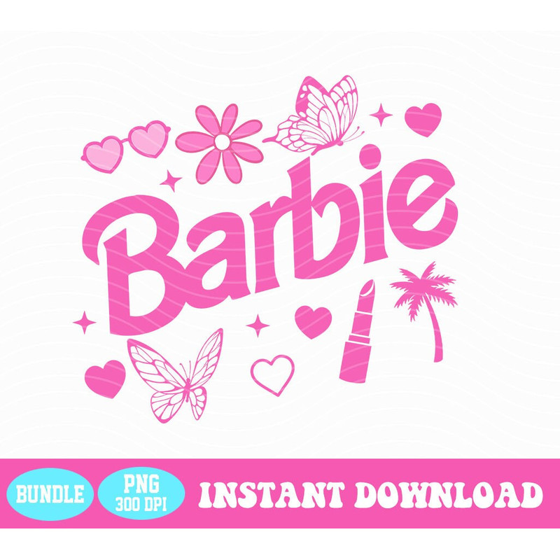 Barbi Shirt PNG Bundle I'm A Barbi Girl Png, Pink World PNG Instant Download Barbi Doll Sublimation Design Pink Retro Barbi Font Bundle Png - 2.jpg