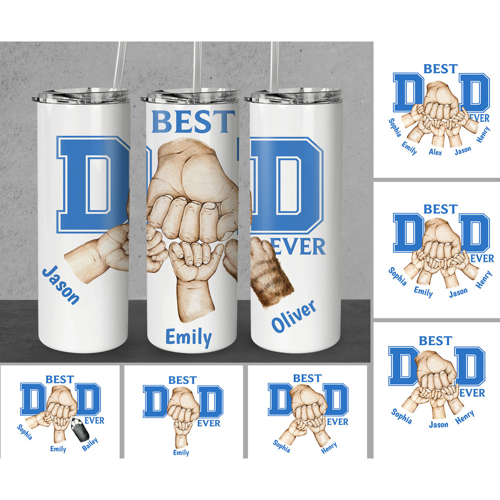 Best Dad Ever Tumbler PNG, 20oz Skinny Tumbler Sublimation Design, Dad Gift Tumbler Wrap, Fathers Day Tumbler PNG Personalized Tumbler - 1.jpg