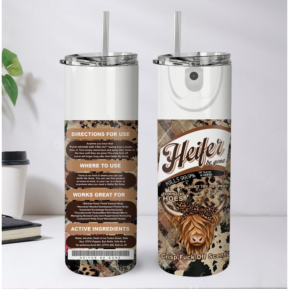 Bitch Spray 20 Oz Skinny Tumbler Sublimation Bundle Heifer Cow Design Bundle Instant Digital Download Leopard Tumbler Wrap Set of 6 Designs - 3.jpg