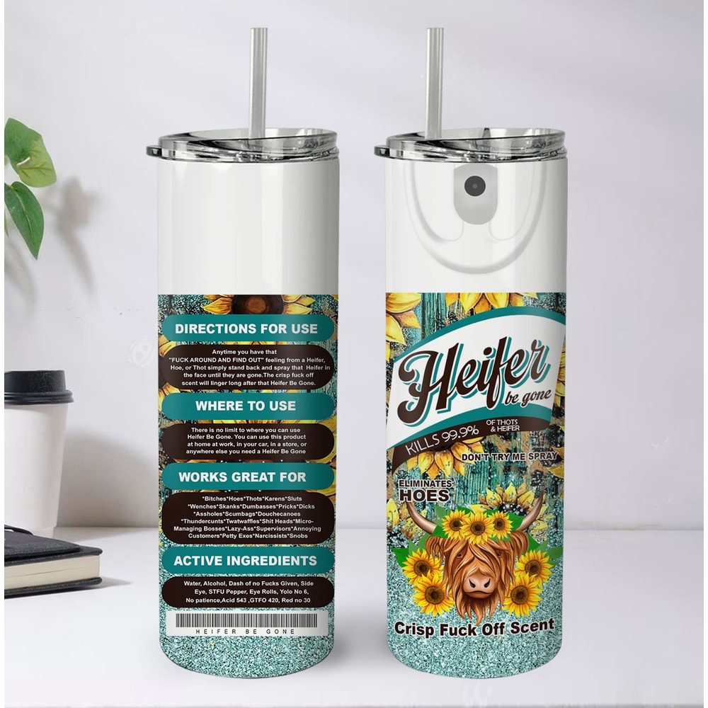 Bitch Spray 20 Oz Skinny Tumbler Sublimation Bundle Heifer Cow Design Bundle Instant Digital Download Leopard Tumbler Wrap Set of 6 Designs - 5.jpg