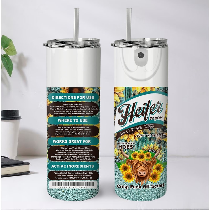 Bitch Spray 20 Oz Skinny Tumbler Sublimation Bundle Heifer Cow Design Bundle Instant Digital Download Leopard Tumbler Wrap Set of 6 Designs - 5.jpg