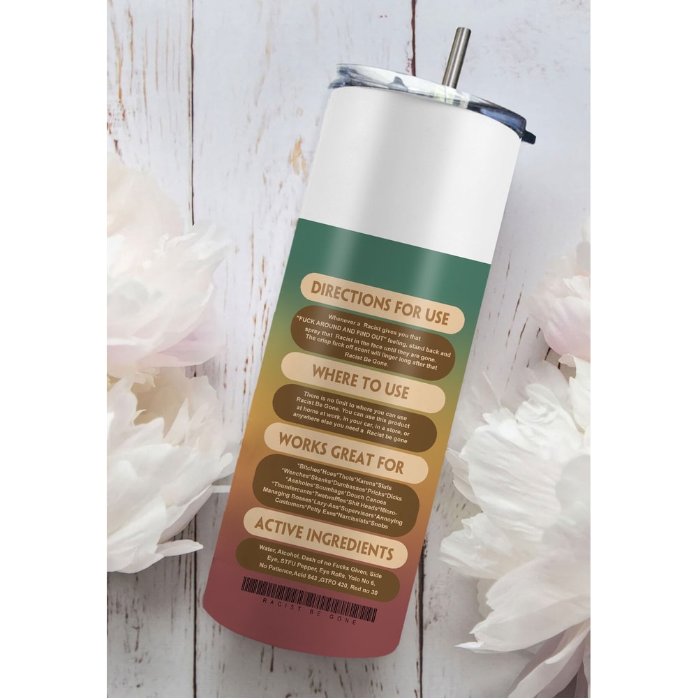 Bitch Spray 20 Oz Tumbler Wrap Racist Human Rights Bitch Be Gone Sublimation Designs Digital Downloads PNG Black Tumbler - 3.jpg