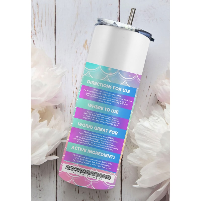 Black Little Mermaid Tumbler, Bitch Be Gone Spray Tumbler Mermaid Tumbler png, 20oz Skinny Tumbler, Black Girl Magic, Black Mermaid Tumbler - 3.jpg