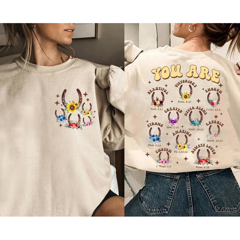 Christian Sublimation Design You Are Bible Verse PNG, Inspirational Religious Design, Motivation png Horseshoe Country Shirt Western Shirt - 2.jpg