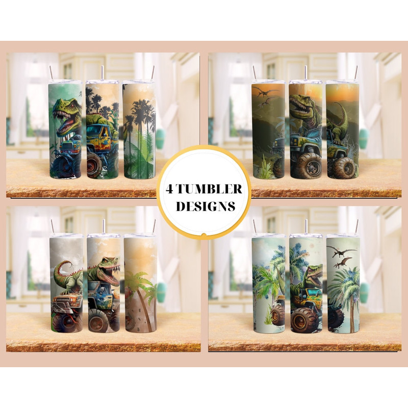 Dinosaur Tumbler Wrap 20 Oz Straigh, Kid Dinosaur Tumbler, Tumbler Sublimation Design, Digital Download PNG, Straight Tumbler Wrap PNG - 1.jpg