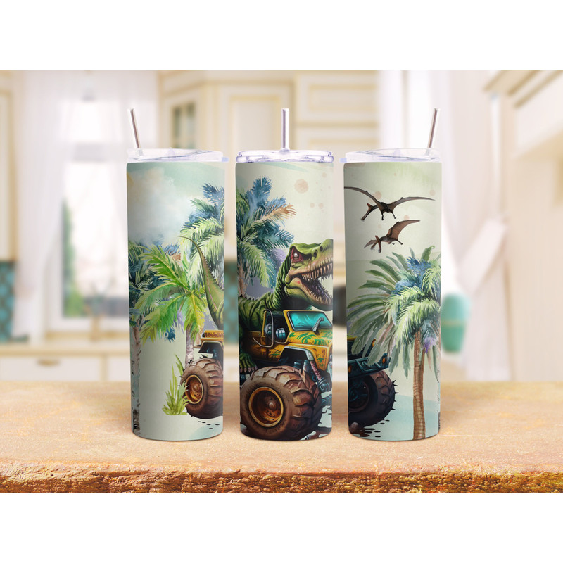 Dinosaur Tumbler Wrap 20 Oz Straigh, Kid Dinosaur Tumbler, Tumbler Sublimation Design, Digital Download PNG, Straight Tumbler Wrap PNG - 4.jpg