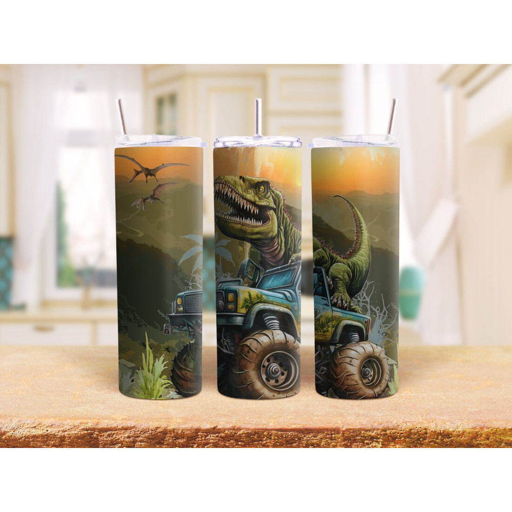 Dinosaur Tumbler Wrap 20 Oz Straigh, Kid Dinosaur Tumbler, Tumbler Sublimation Design, Digital Download PNG, Straight Tumbler Wrap PNG - 5.jpg