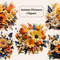 Fall Flowers Clipart Autumn Bouquets Clipart for Wedding 3D Floral Clipart Orange Flowers Digital PNG Clipart - 1.jpg