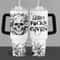 Floral Skull 40oz Tumbler Sublimation Designs, Zero Fcks Given Tumbler, 40oz Quencher Tumbler Wrap, Black And White Flowers Tumbler - 2.jpg
