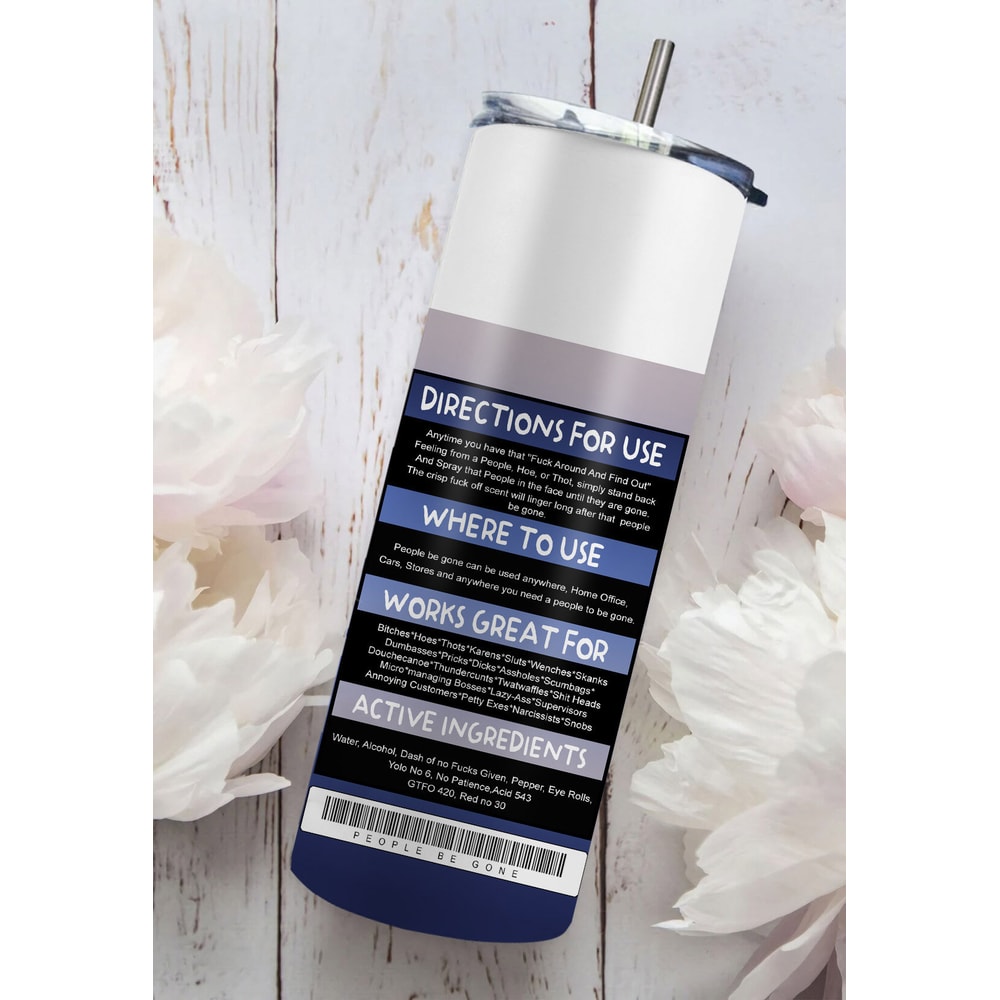 Halloween Horror Movie Character Tumbler Wrap Bitch Spray 20 Oz Skinny Tumbler Sublimation People Be Gone Design Instant Digital Download - 3.jpg