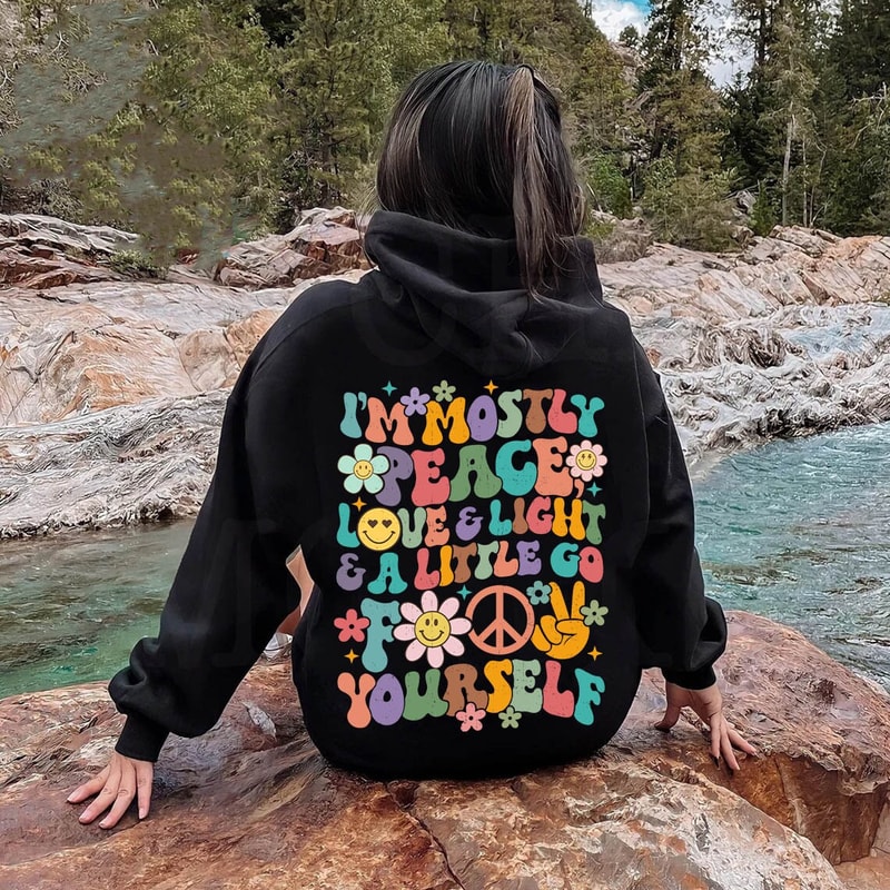 I'm Mostly Peace Love Light And Little Go F Your Self Png, Wavy Groovy PNG, Boho Retro Vintage Sublimation Design, Hippie Yoga Png - 2.jpg