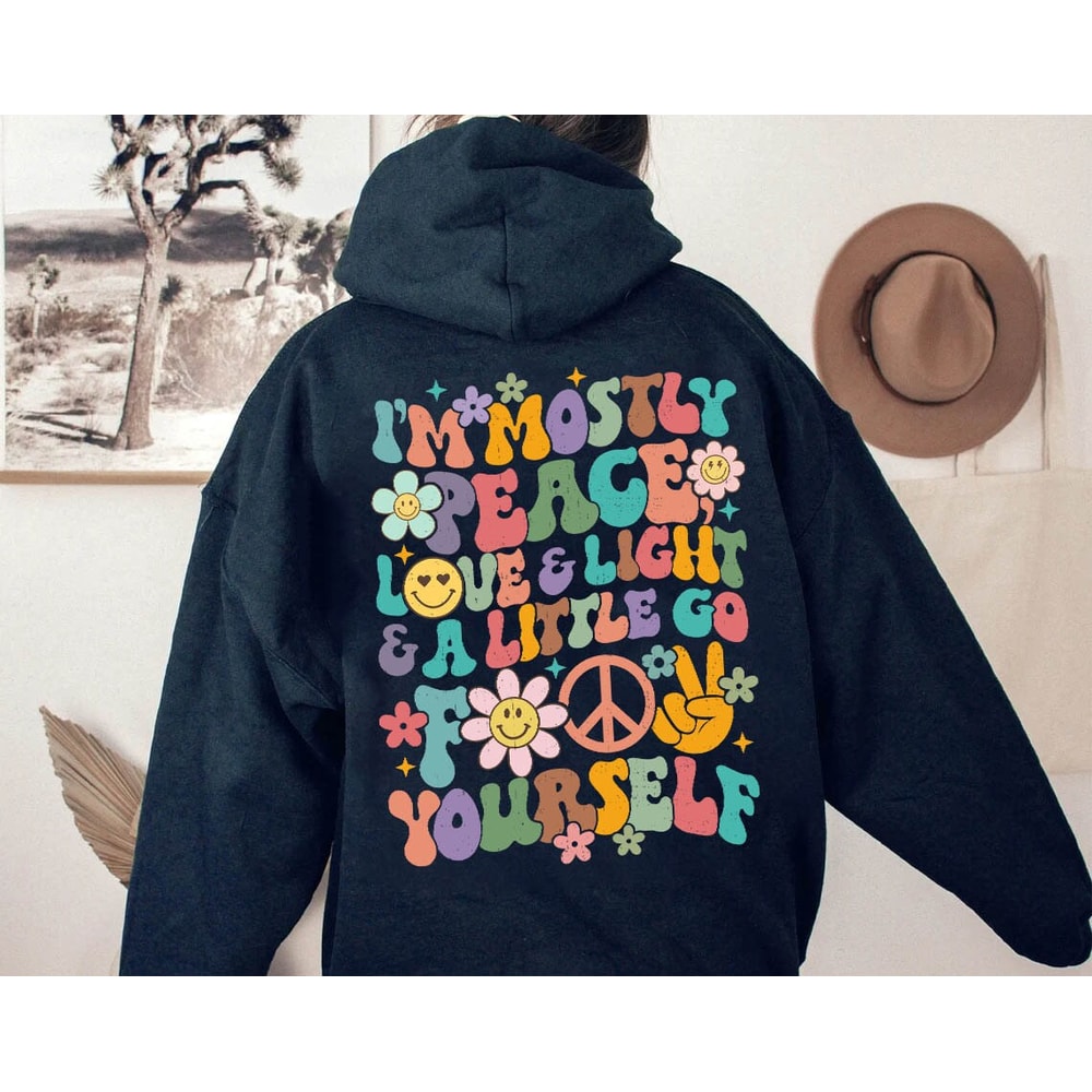 I'm Mostly Peace Love Light And Little Go F Your Self Png, Wavy Groovy PNG, Boho Retro Vintage Sublimation Design, Hippie Yoga Png - 3.jpg