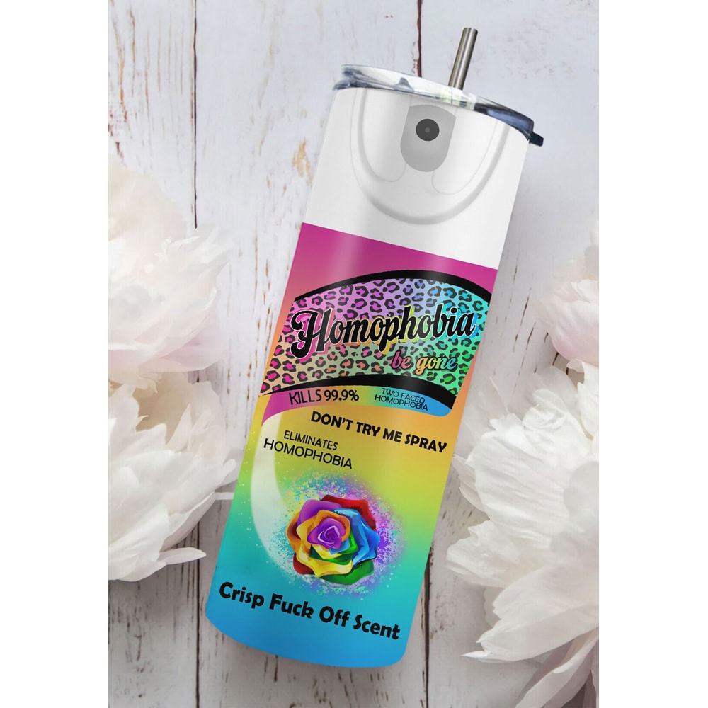 LGBT 20 oz Skinny Tumbler Sublimation Leopard Tumbler Bitch Spray Design Instant Digital Download LGBT Pride PNG Anti Homophobia - 2.jpg