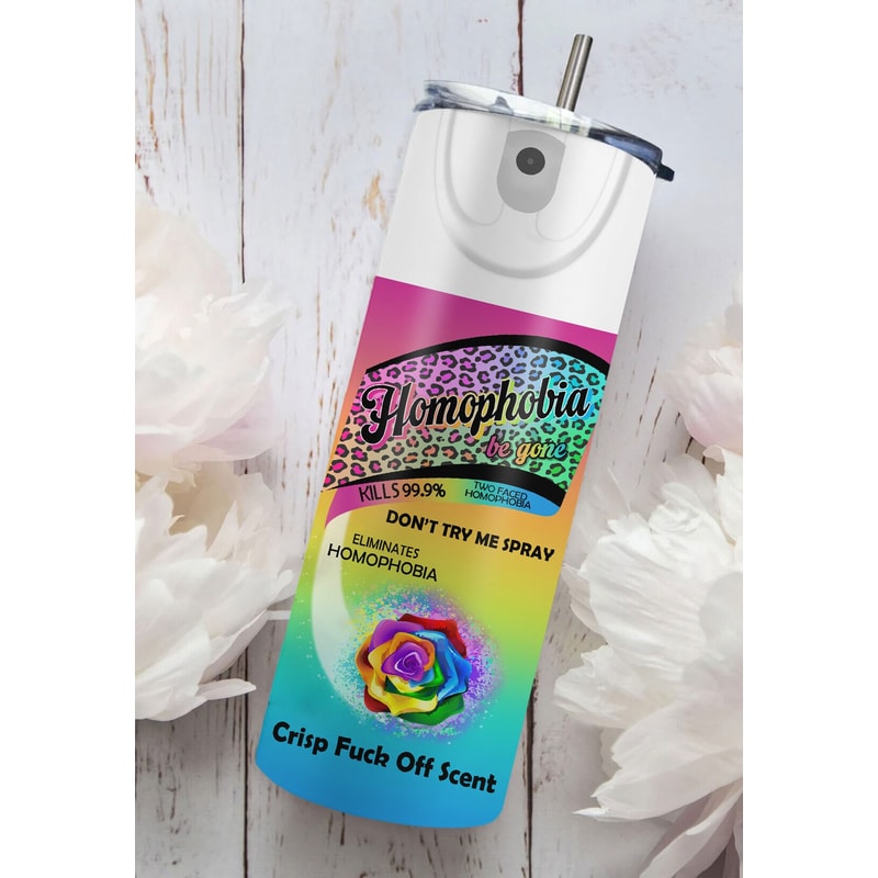 LGBT 20 oz Skinny Tumbler Sublimation Leopard Tumbler Bitch Spray Design Instant Digital Download LGBT Pride PNG Anti Homophobia - 2.jpg