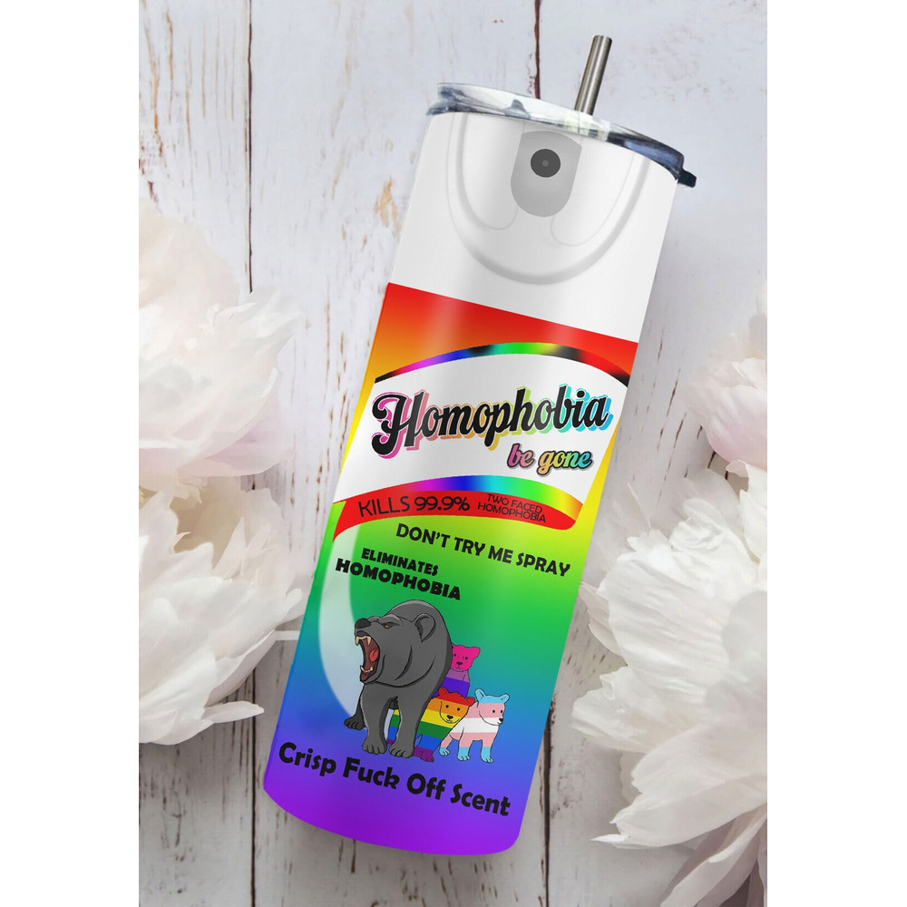 LGBT 20 oz Skinny Tumbler Sublimation Mama Bear Tumbler Bitch Spray Design Instant Digital Download LGBT Pride PNG Anti Homophobia - 1.jpg
