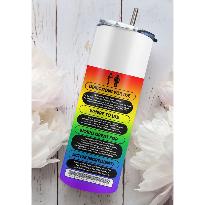 LGBT 20 oz Skinny Tumbler Sublimation Mama Bear Tumbler Bitch Spray Design Instant Digital Download LGBT Pride PNG Anti Homophobia - 3.jpg