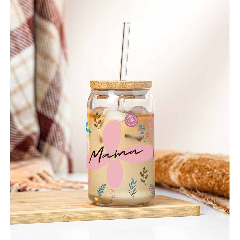 Mama 16oz Libbey Glass Can PNG file Cup Wrap, Grandma's Garden PNG Glass Can Wrap Mom Flower PNG, Mother's Day Gift, Mom Glass Can Wrap - 3.jpg