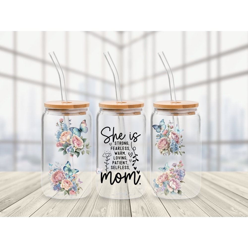 Mom 16oz Libbey Glass Can PNG She Is Mom Glass Can Sublimation Design Mama Glass Can Wrap Png Mother Day Gift - 1.jpg