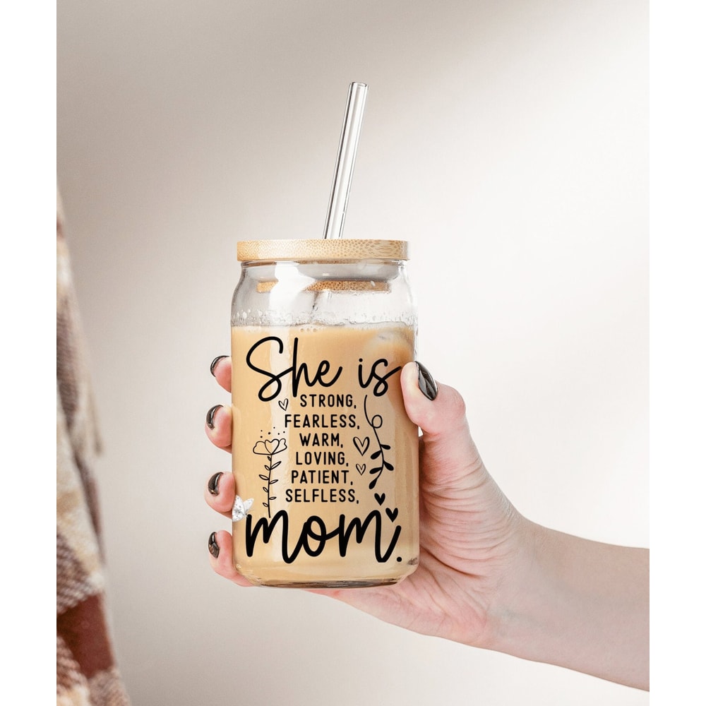 Mom 16oz Libbey Glass Can PNG She Is Mom Glass Can Sublimation Design Mama Glass Can Wrap Png Mother Day Gift - 2.jpg