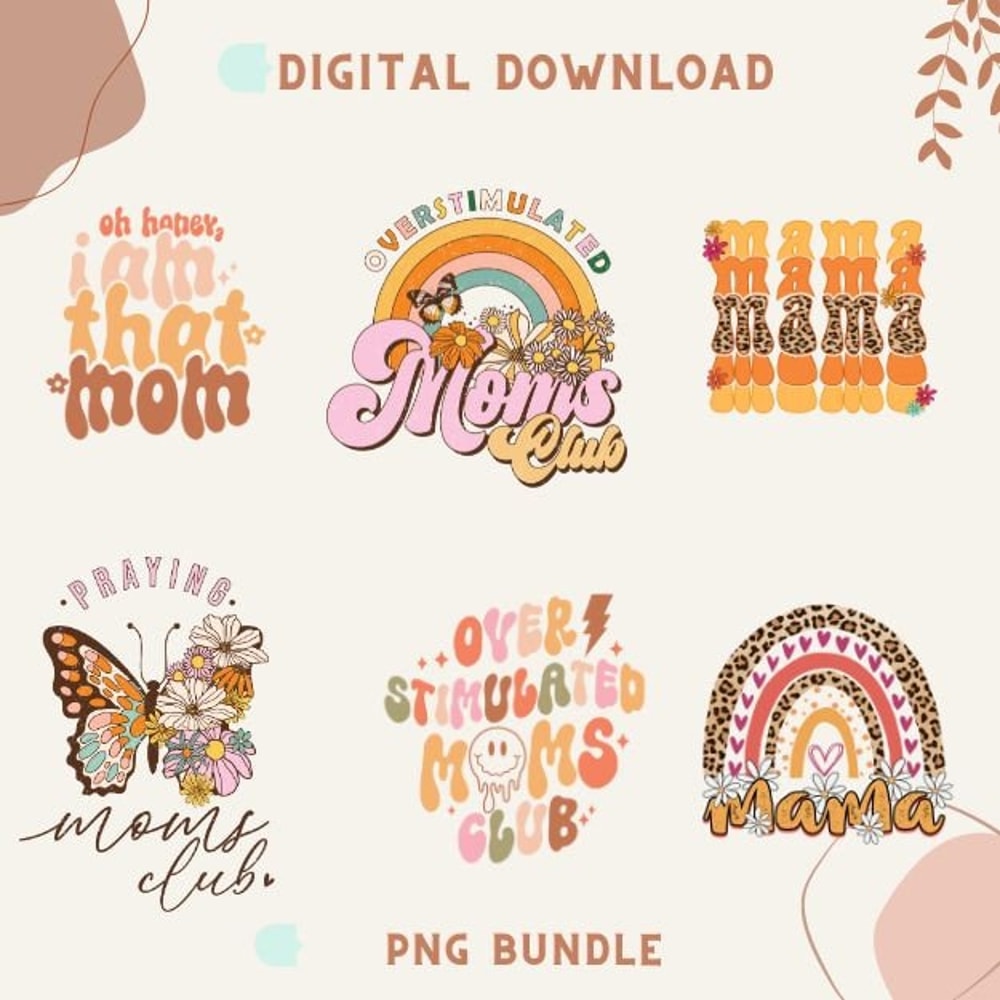 Retro Mama PNG Bundle, Retro Mom Png, Mom Life Png, Mom Png, Mother's Day Png, Blessed Mama, Bear Mama, Boy Girl Mama,Mom Sublimation Design - 1.jpg