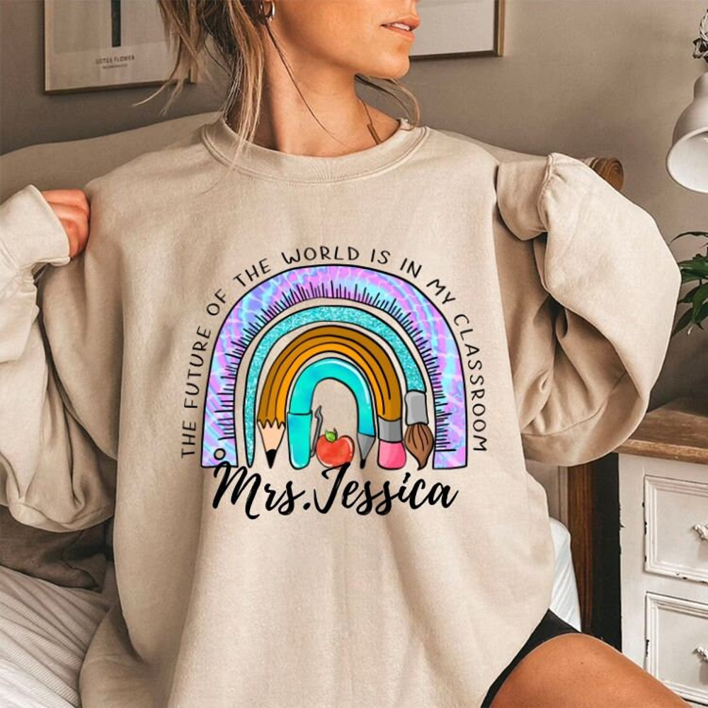 Teacher PNG, The Future Of The World Is In My Classroom Teacher Design File For Sublimation Digital Download Custom Name Teacher Gift - 2.jpg