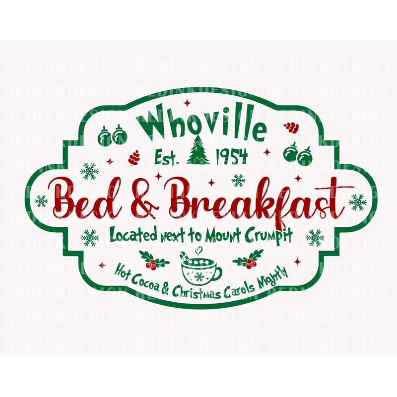 Bed And Breakfast Christmas Sign Svg, Christmas Movie Svg, Farmhouse Christmas Svg, Xmas, Winter Svg, Christmas Shirt, Holiday Season Svg - 1.jpg