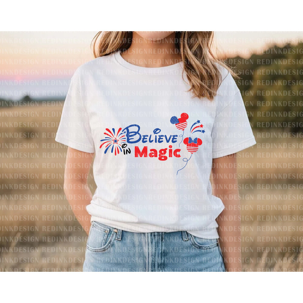 Believe in Magic SVG, Happy 4th of July Svg, July 4th Svg, Fourth of July Svg, America, USA Flag Svg, Independence Day Svg, Mouse Head Svg - 3.jpg
