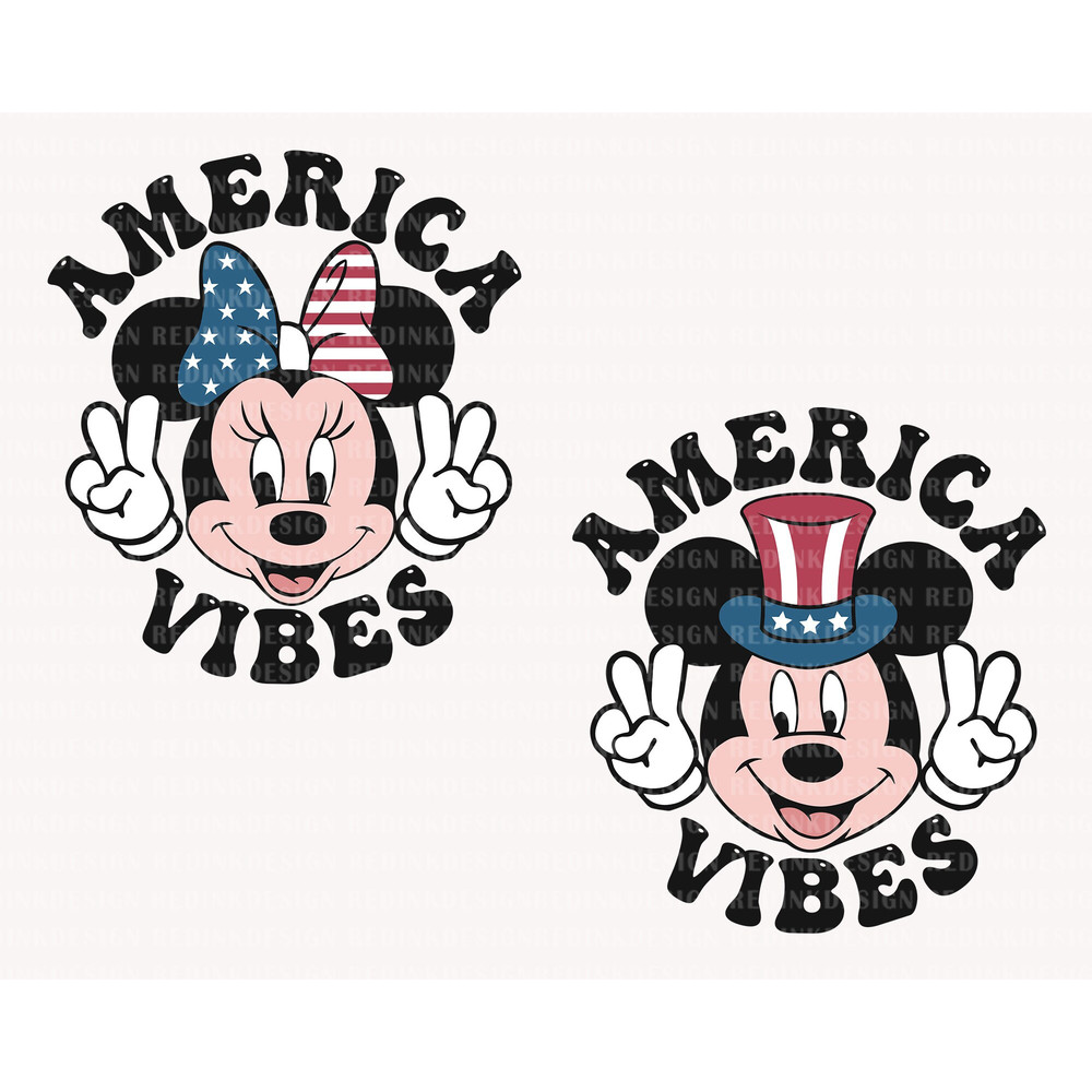 Bundle America Vibes Svg, Happy 4th of July Svg, 4th of July Svg, July 4th Svg, Independence Day Svg, Mouse Head Svg, Digital Download - 1.jpg