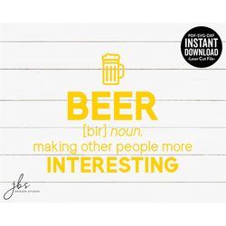 beer definition noun making other people more interesting cut file, laser cut file, instant download, svg/dxf/pdf