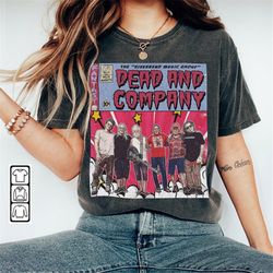 dead and company comic shirt, 90s vintage merch art riverbend music album concert final tour ticket 2023 graphic tee gif