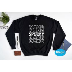 spooky mama sweatshirt - funny mom halloween sweatshirt - cute mom sweater - halloween spooky crewneck for mom - funny