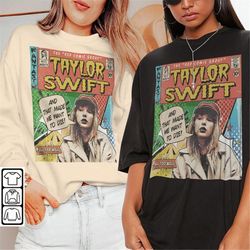 taylor swift comic shirt v1, sweatshirt merch all too well vintage comic book album red taylor eras tour 2023 graphic te