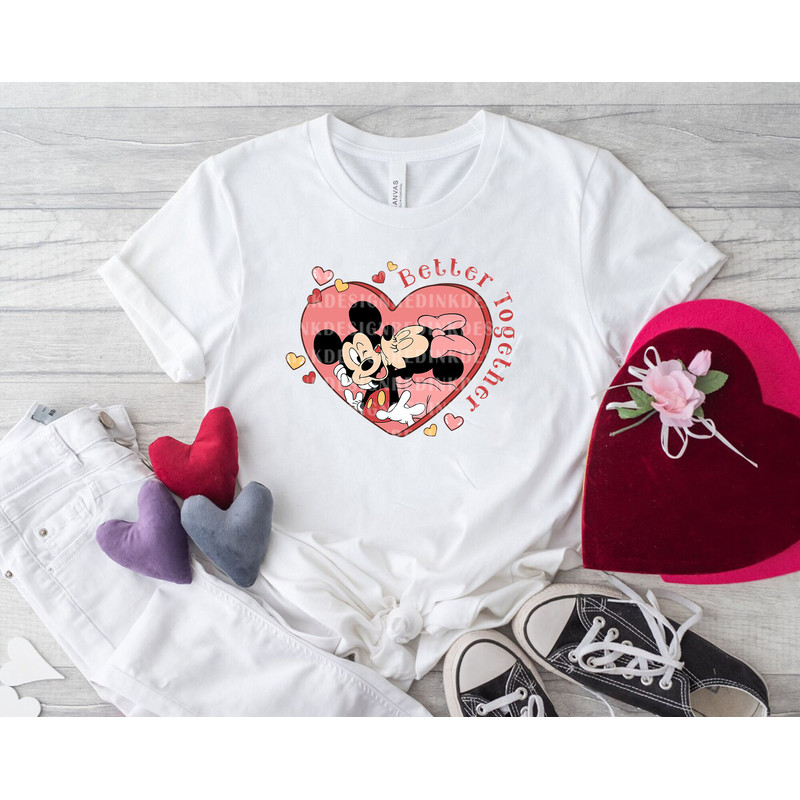 Better Together Svg, Mouse Kissing Svg, Mouse Valentines Svg, Family Trip, Mouse Love Svg, Retro Valentines, Valentine Shirt Couple SVG File - 2.jpg