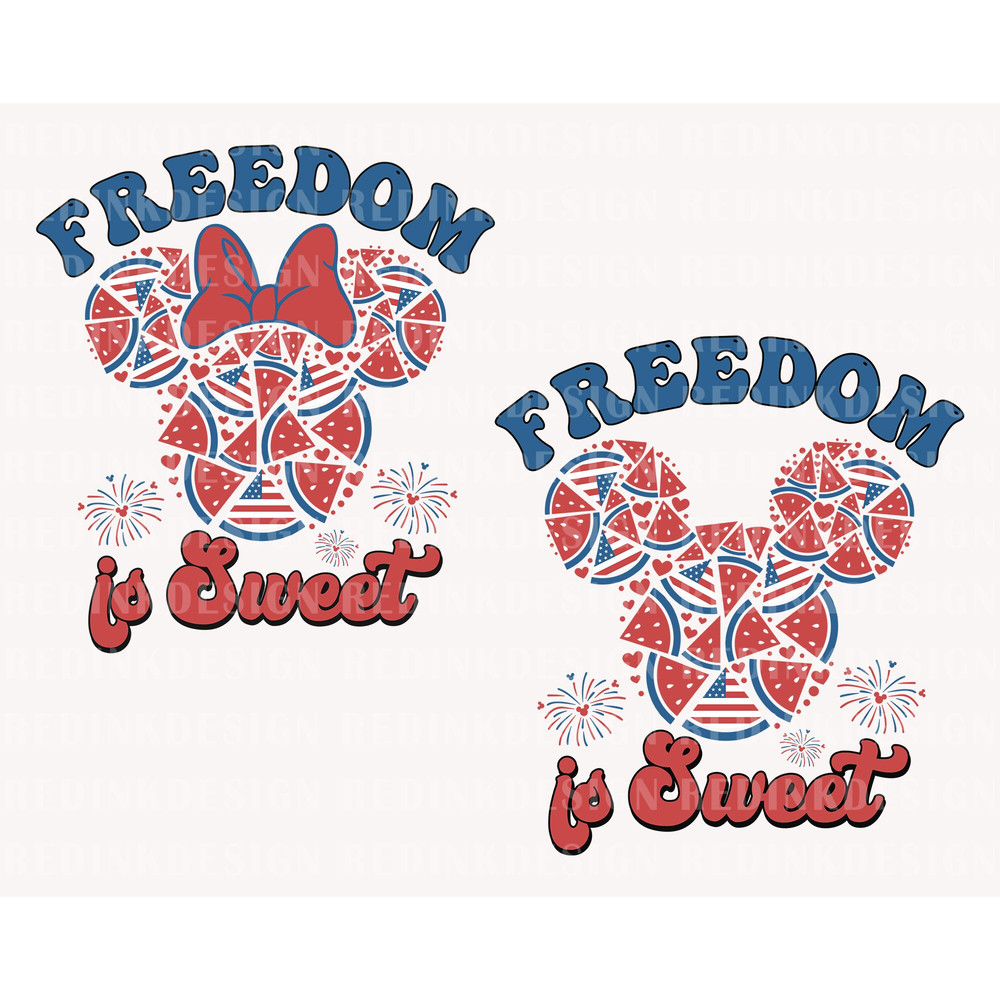 Bundle Freedom Is Sweet Svg, Mouse Head Watermelon Doodle Svg, Happy 4th of July Svg, America, American Flag Svg, Independence Day Svg - 1.jpg
