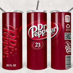 dr pepper tumbler png, 20oz or 30oz stainless steel tumbler, soda, gift, dr pepper can tumbler, file png